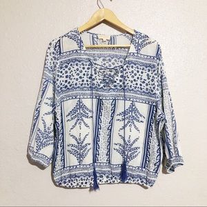 SOLD Lucy & Laurel Boho 3/4 Sleeve Top